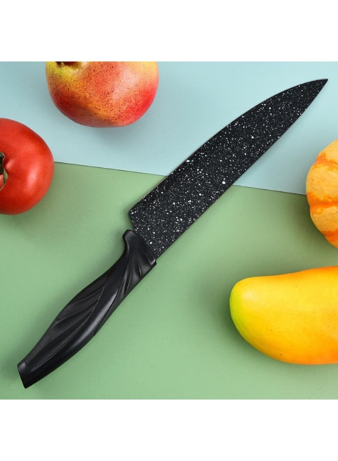 6-Piece Kitchen Knife Set – Stainless Steel Blades with Black Handles, Chef Knife, Paring Knife & Peeler, Multipurpose Cutlery - Image 2